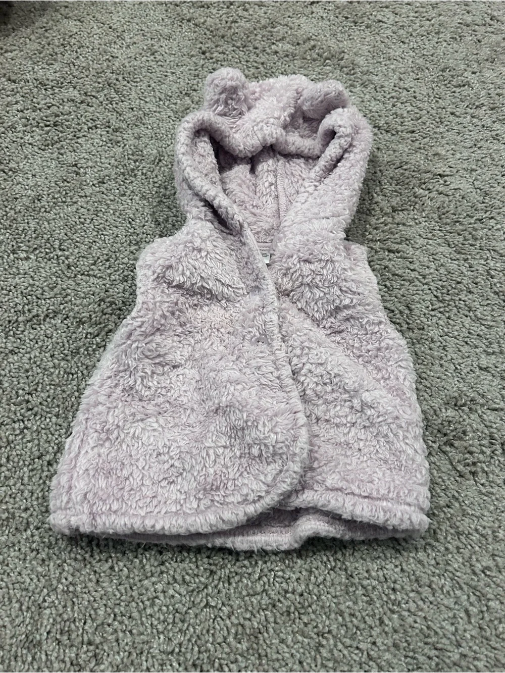 Carter's Plush Hooded Teddy Vest in Light Lavender